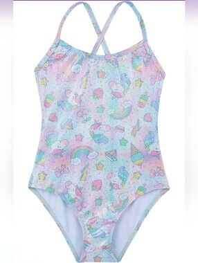 NWT Gottex Kids Unicorn Squad Shimmer One Piece Swimsuit Size 3 UPF 50